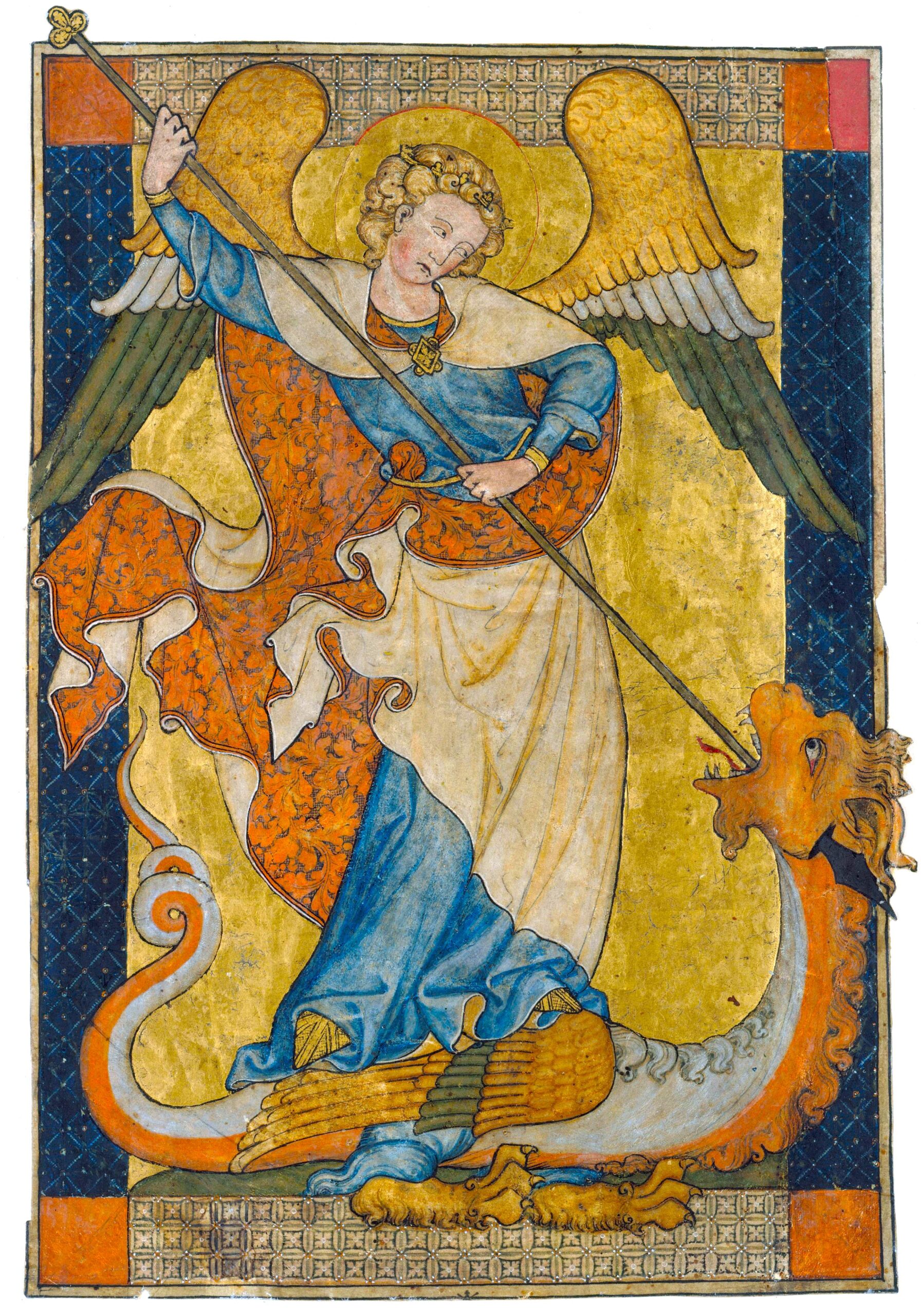 St. Michael the Archangel Gothic manuscript illustration